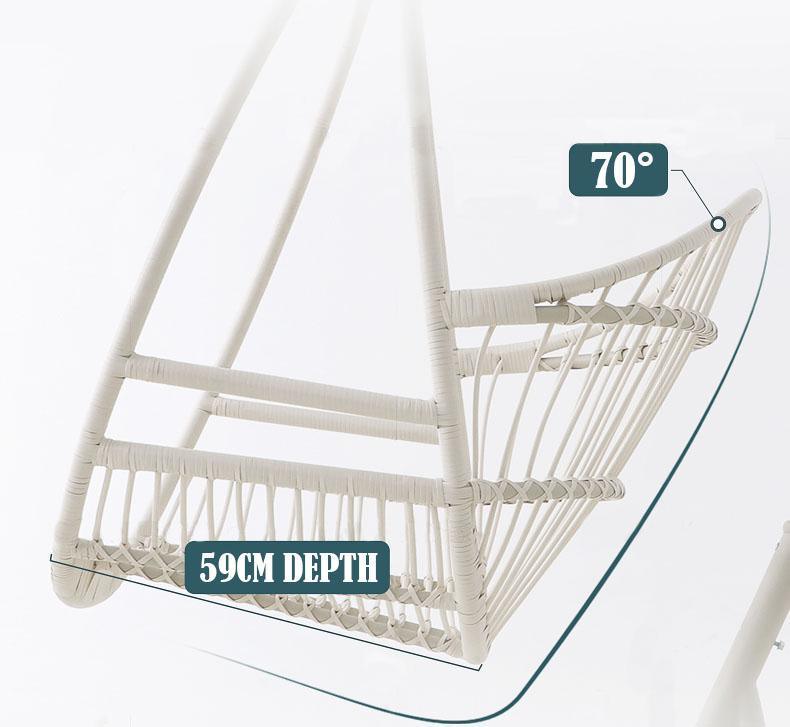 SU1240 Hammock Swing Chair, Indoor/ Outdoor Furniture, White Rattan- | Get A Free Side Table Today