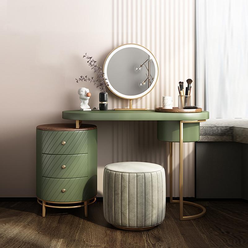 Tandy Dressing Table, Green/ White/ Black And Gold- | Get A Free Side Table Today