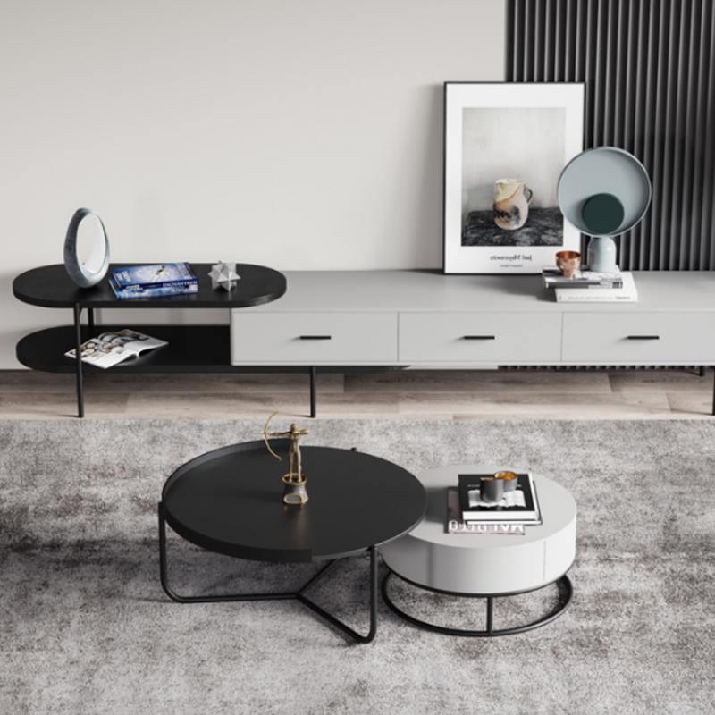 Teddy Nesting Coffee Table, Black And Grey- | Get A Free Side Table Today