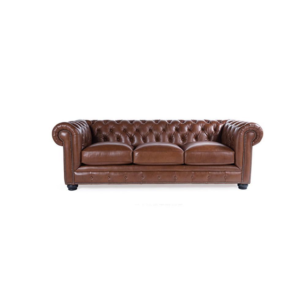 The Chesterfield Three Seater Sofa, Real Leather- | Get A Free Side Table Today
