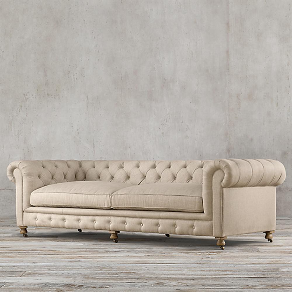 The Chesterfield Three Seater Sofa, Velvet- | Get A Free Side Table Today
