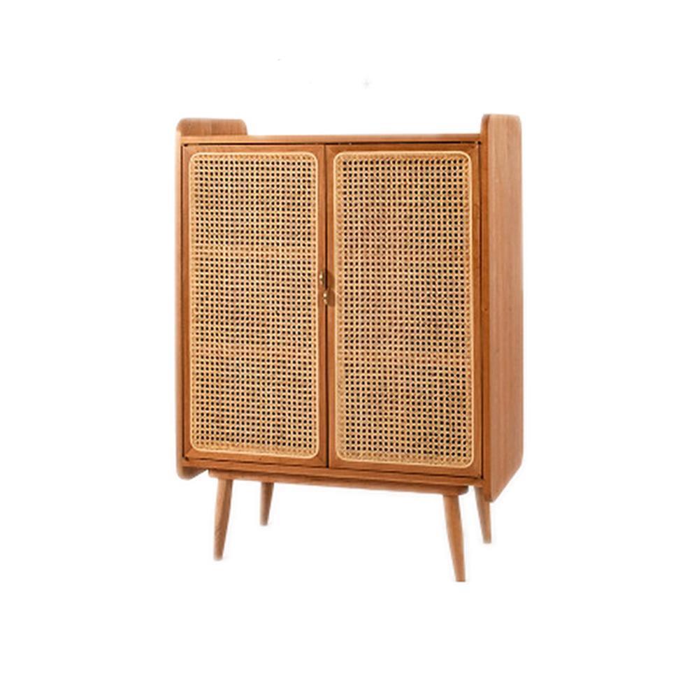 Tulma Cabinet, Rattan & Oak- | Get A Free Side Table Today