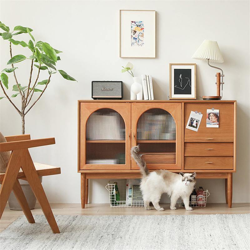 Tulma Sideboard, Natural Rattan & Oak- | Get A Free Side Table Today