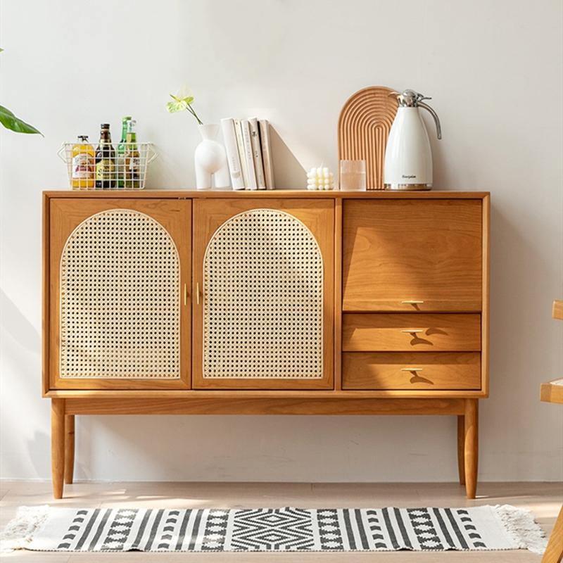 Tulma Sideboard, Natural Rattan & Oak- | Get A Free Side Table Today