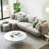 U182 Three Seater Corner Sofa, White Cotton Linen- | Get A Free Side Table Today