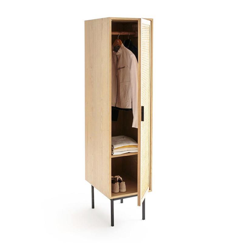 Uno G4 Single Rattan Wardrobe, Oak- | Get A Free Side Table Today