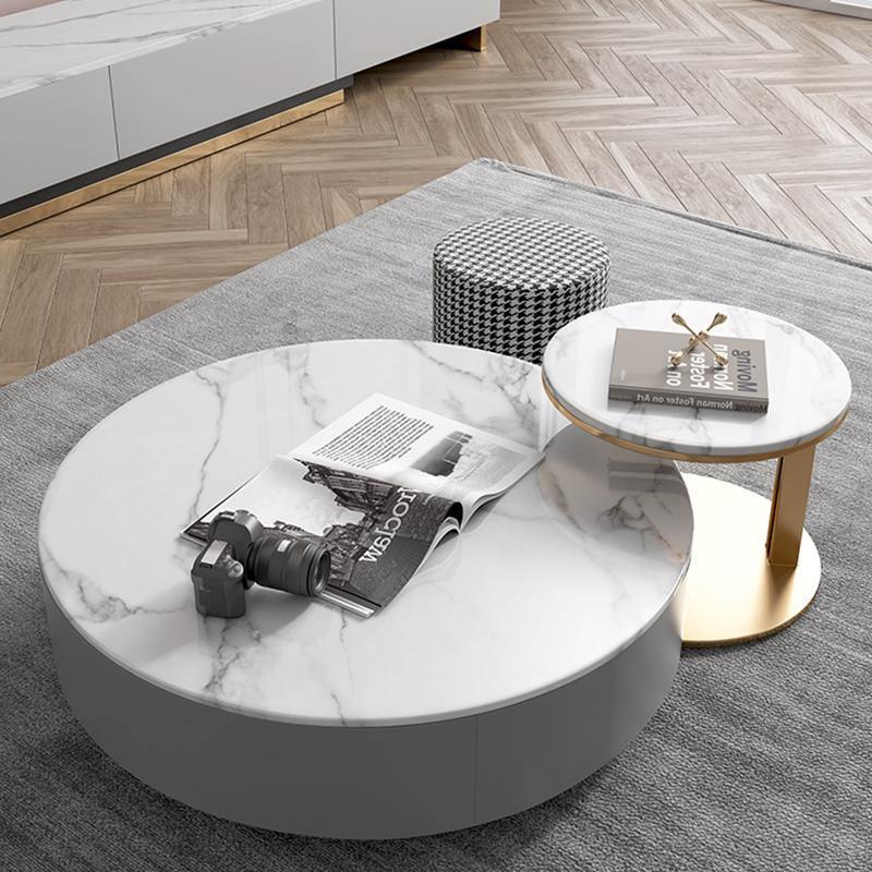 Valles Nesting Coffee Table Set, Marble- | Get A Free Side Table Today