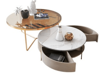 Weilai Concept Nesting Coffee Table, Green And White- | Get A Free Side Table Today