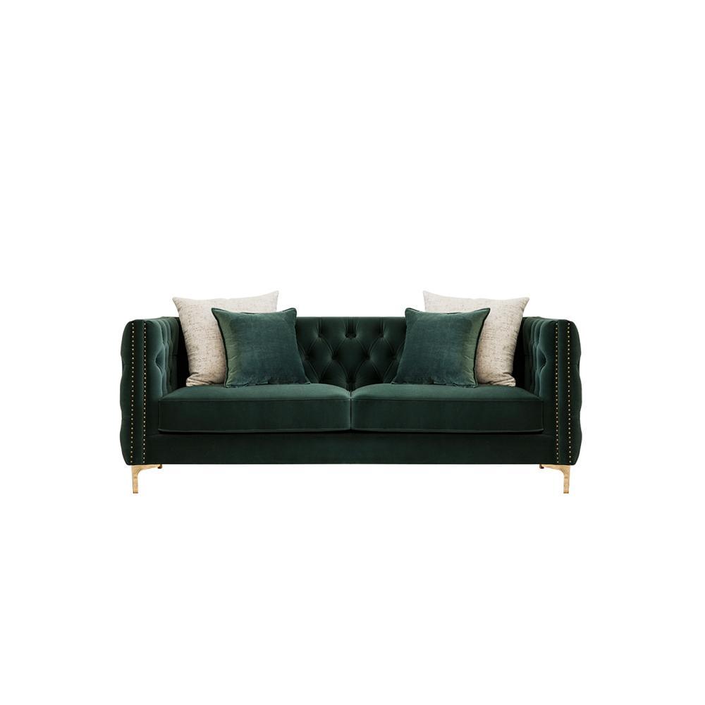 WH215 Three Seater Corner Sofa, Velvet- | Get A Free Side Table Today
